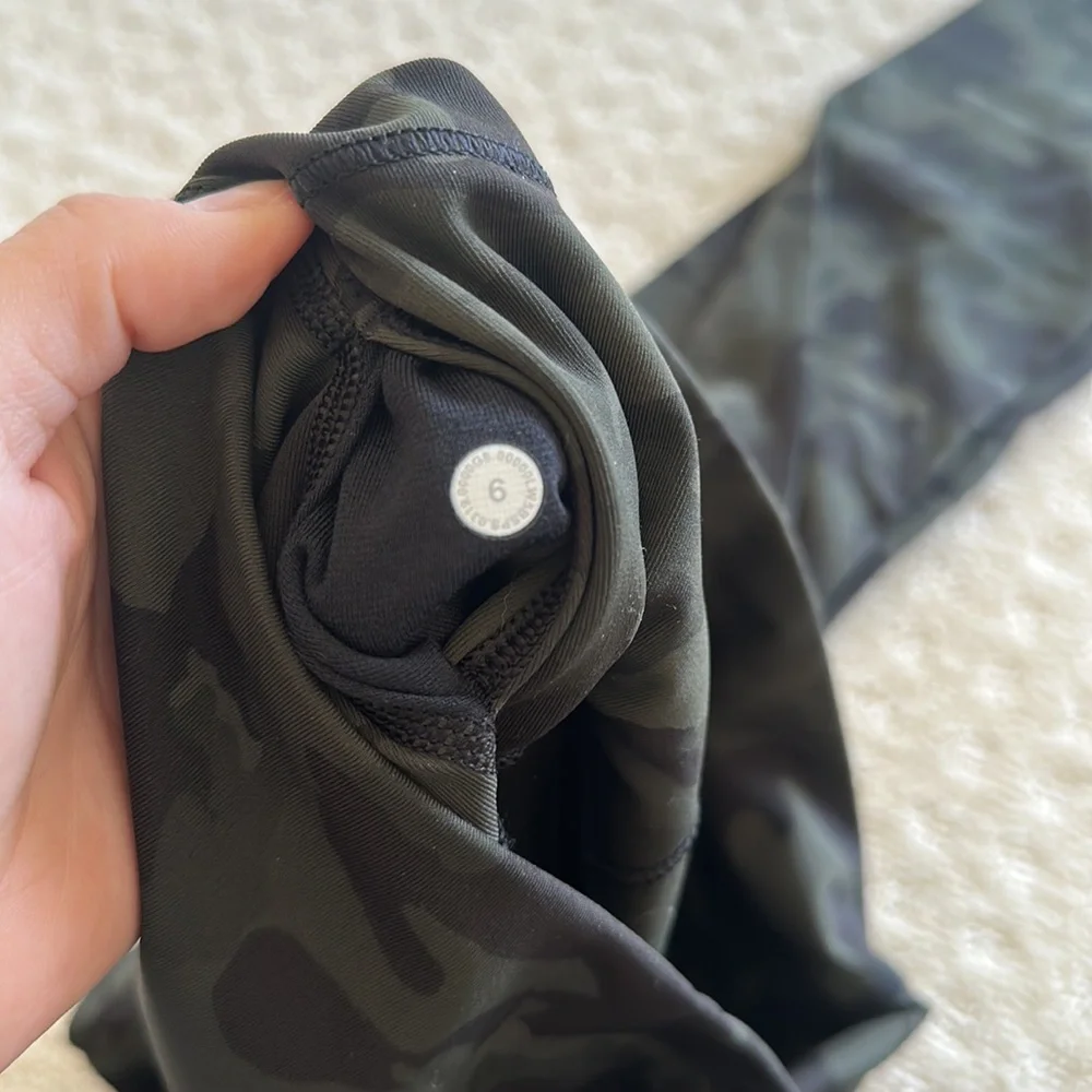 Lululemon Wunder Under HR 25” Camo Multi Gator Green